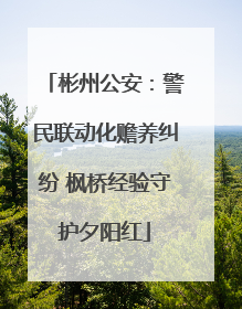 彬州公安：警民联动化赡养纠纷 枫桥经验守护夕阳红